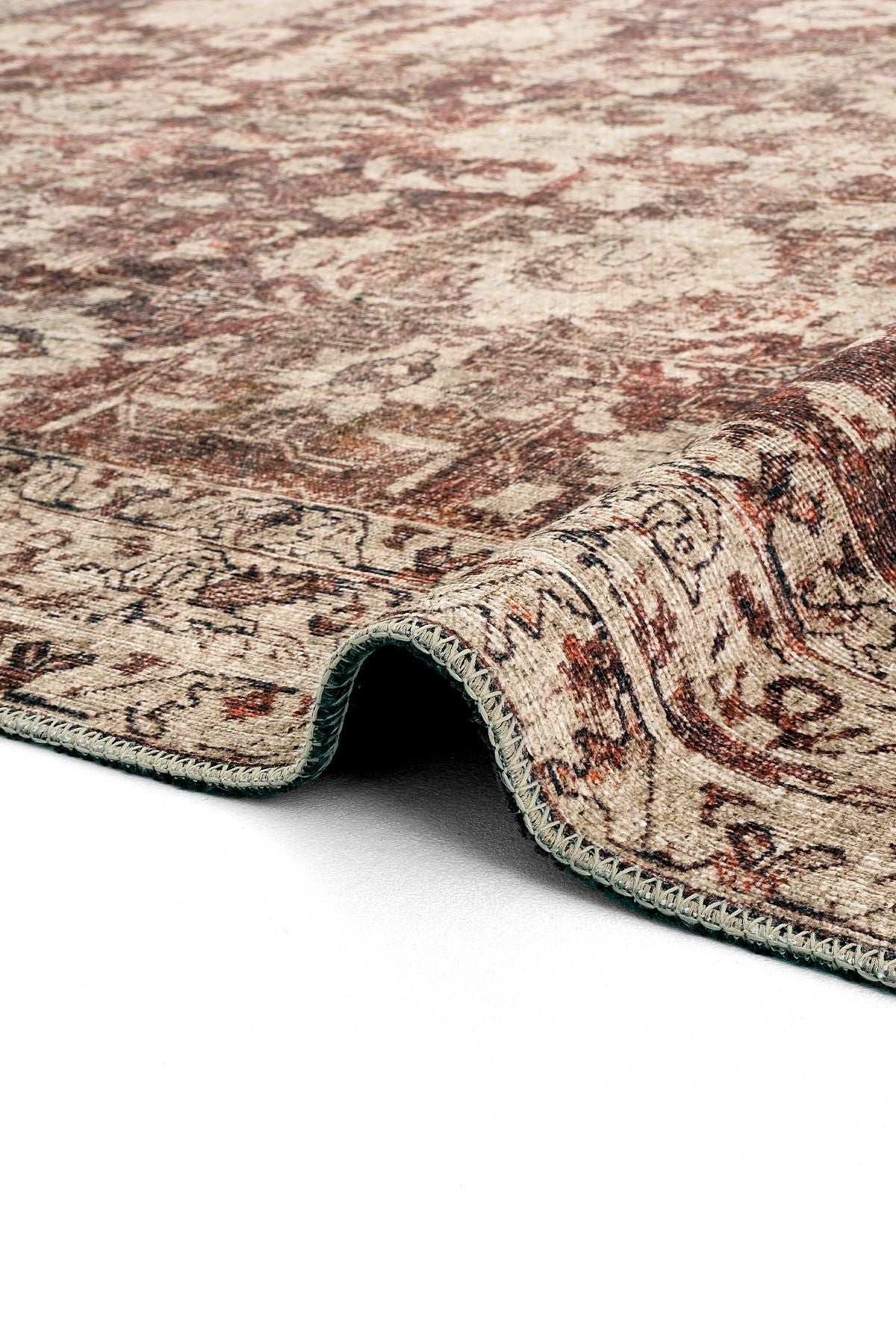 Burgundy Antique Vintage Carpet Ethnic Patterned Authentic Woven Chenille Carpet Washable Living Room Carpet