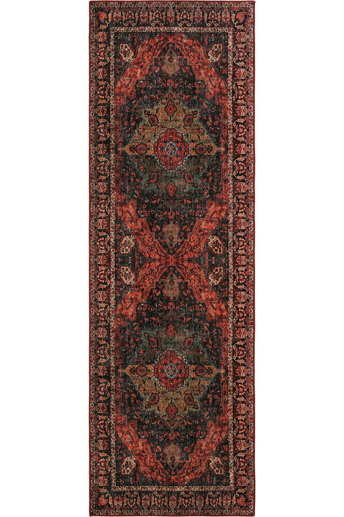 Burgundy Ethnic Pattern Authentic Woven Chenille Carpet Washable Antique Vintage Centered Living Room Carpet