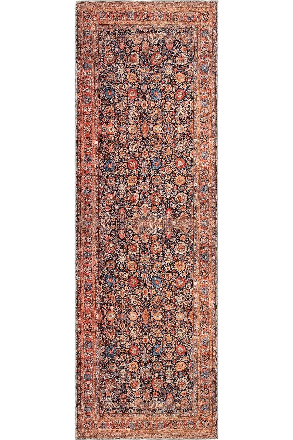 Navy Blue Antique Vintage Carpet Runner Digital Printing Carpet Machine Washable Living Room Carpet (Copy)