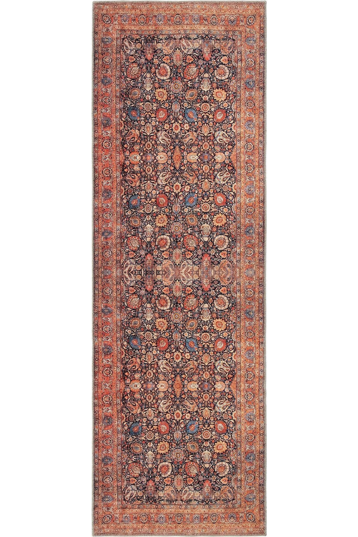 Navy Blue Antique Vintage Carpet Runner Digital Printing Carpet Machine Washable Living Room Carpet (Copy)