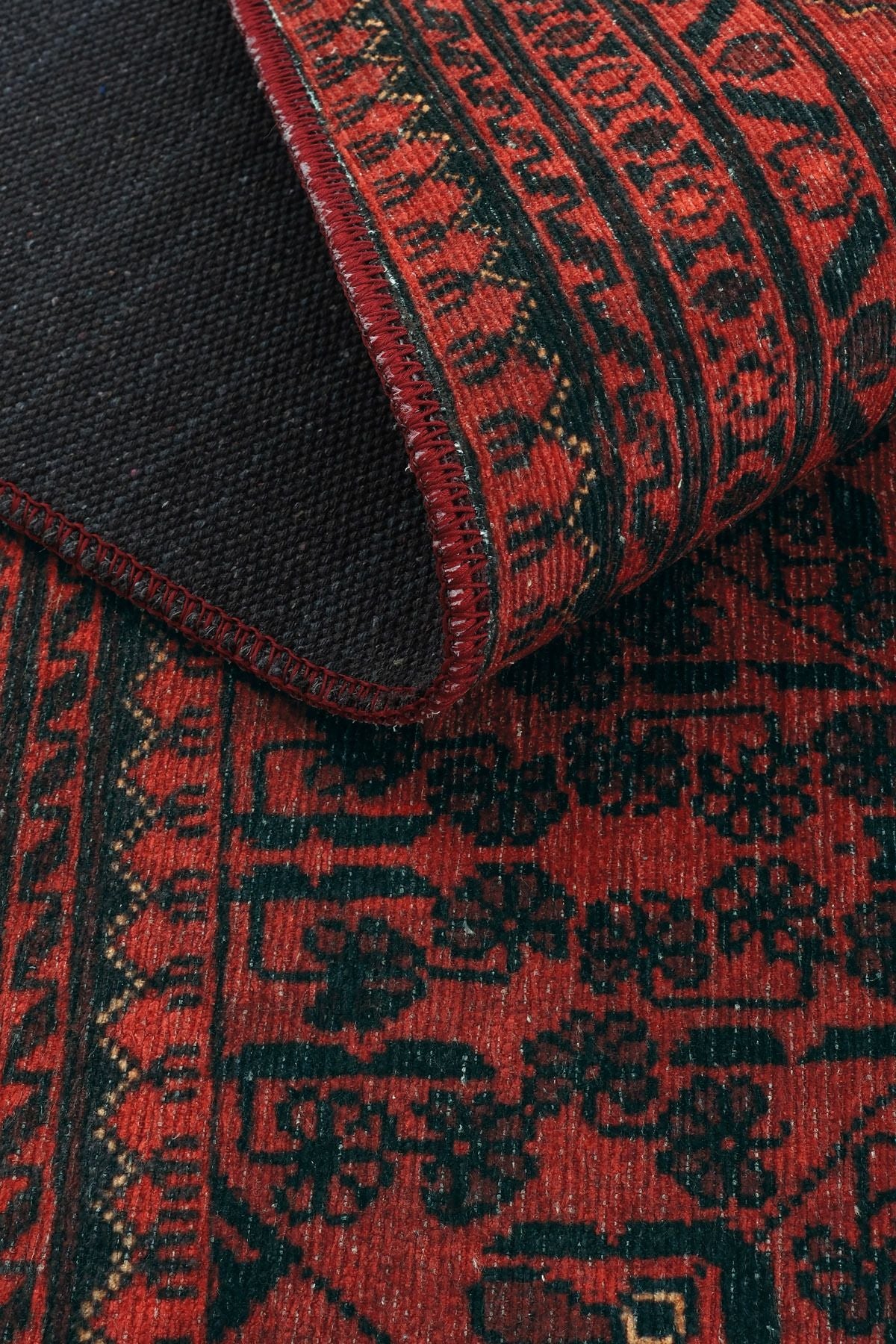 Red Carpet Floor Woven Chenille Carpet Afghan Ethnic Patterned Washable Authentic Living Room Carpet