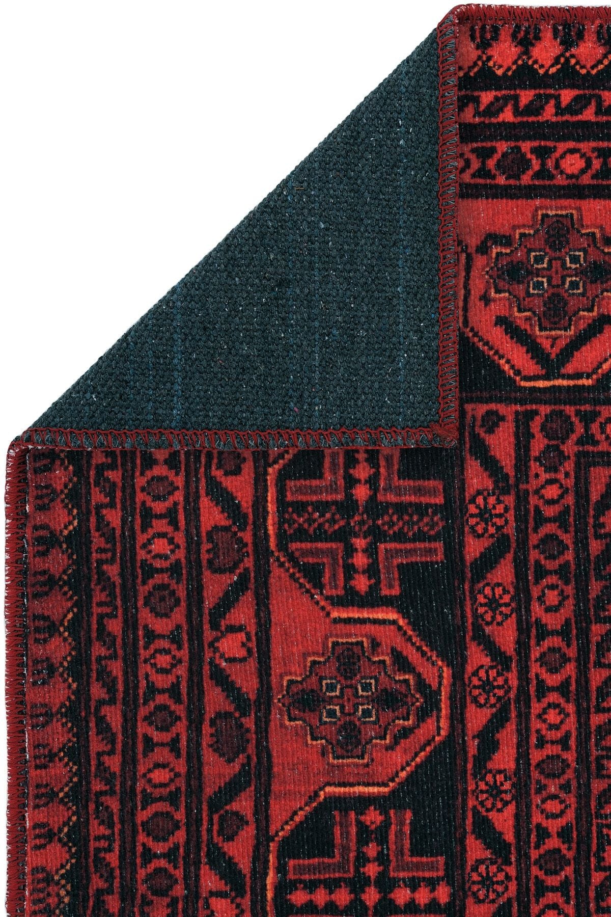 Red Carpet Floor Woven Chenille Carpet Afghan Ethnic Patterned Washable Authentic Living Room Carpet