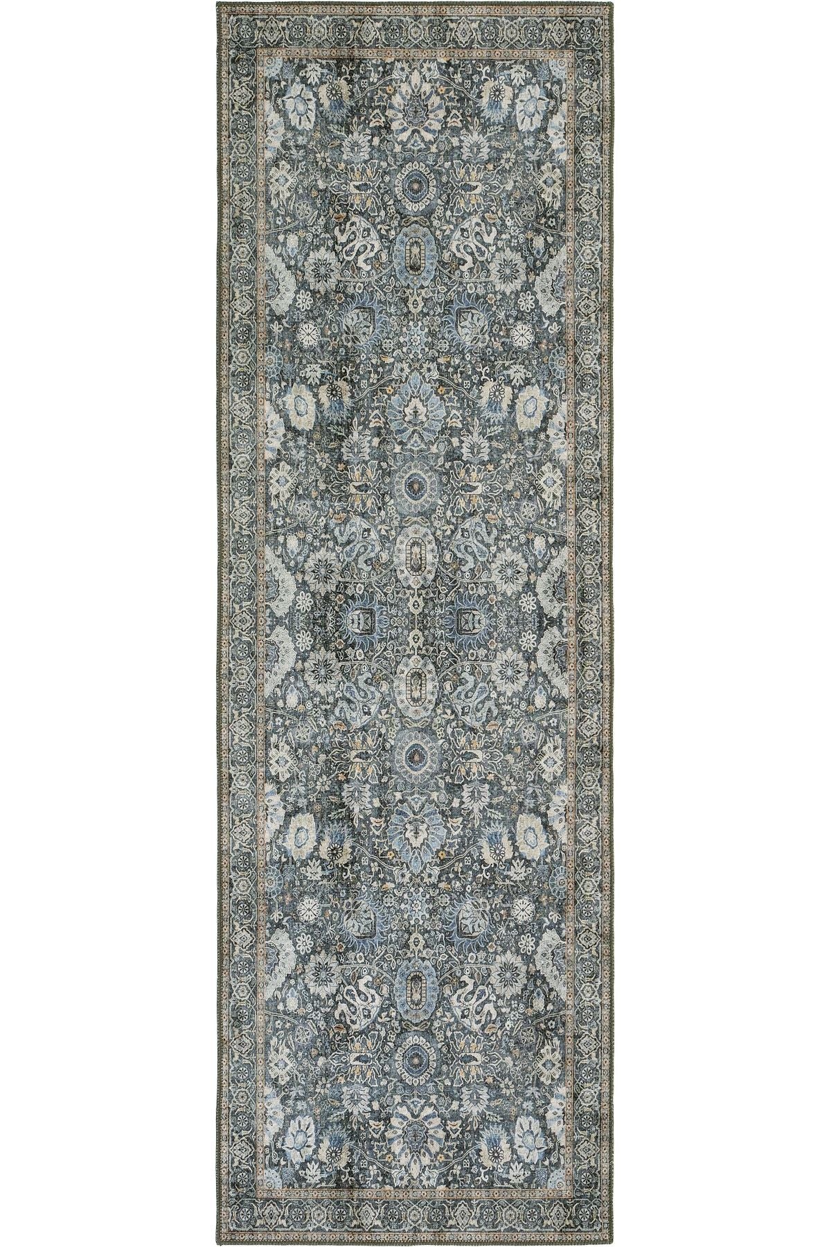 Green Carpet Runner Antique Pattern Vintage Chenille Carpet Authentic Floral Washable Living Room Carpet