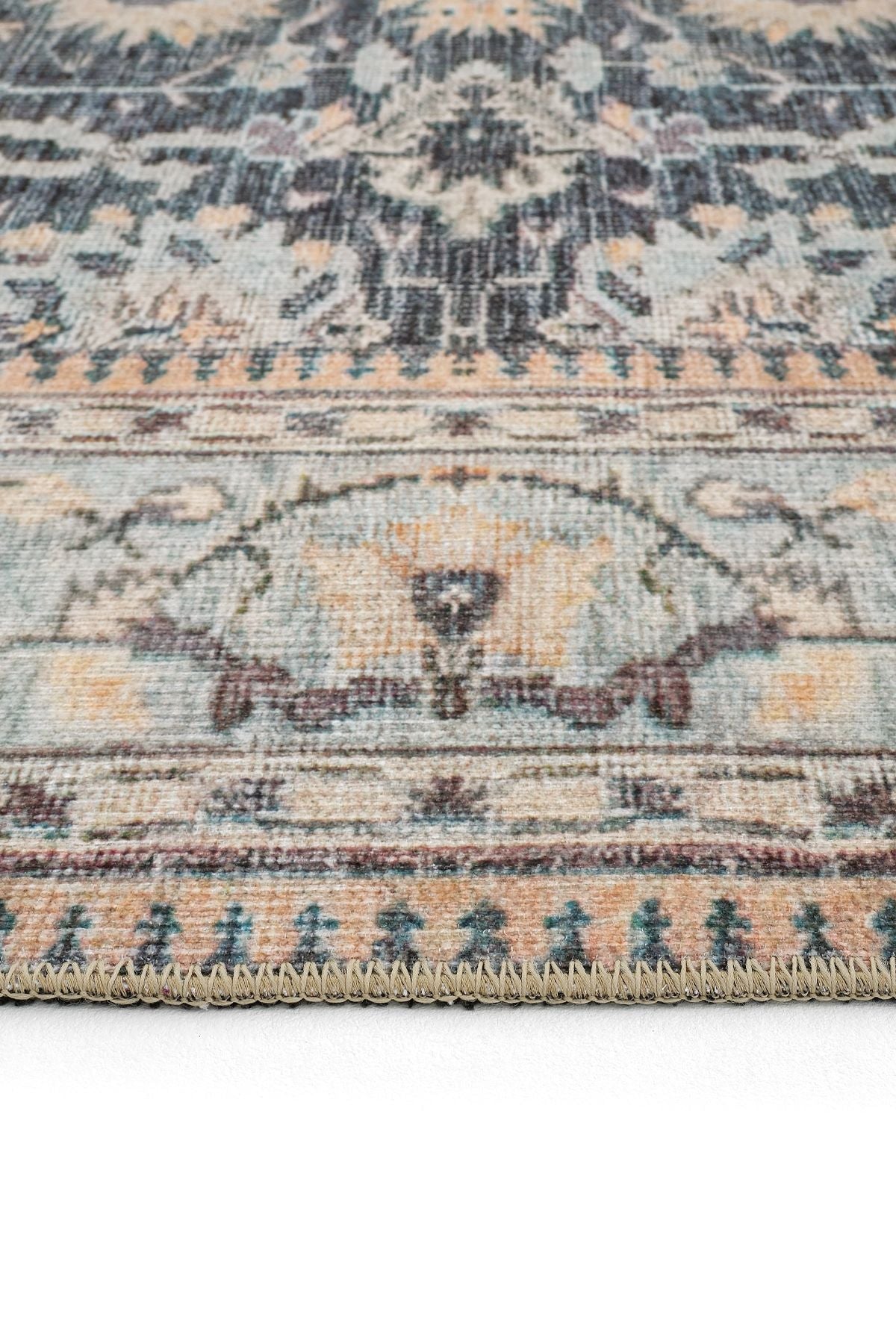 Colorful Antique Vintage Carpet Ethnic Patterned Authentic Woven Chenille Carpet Washable Living Room Carpet