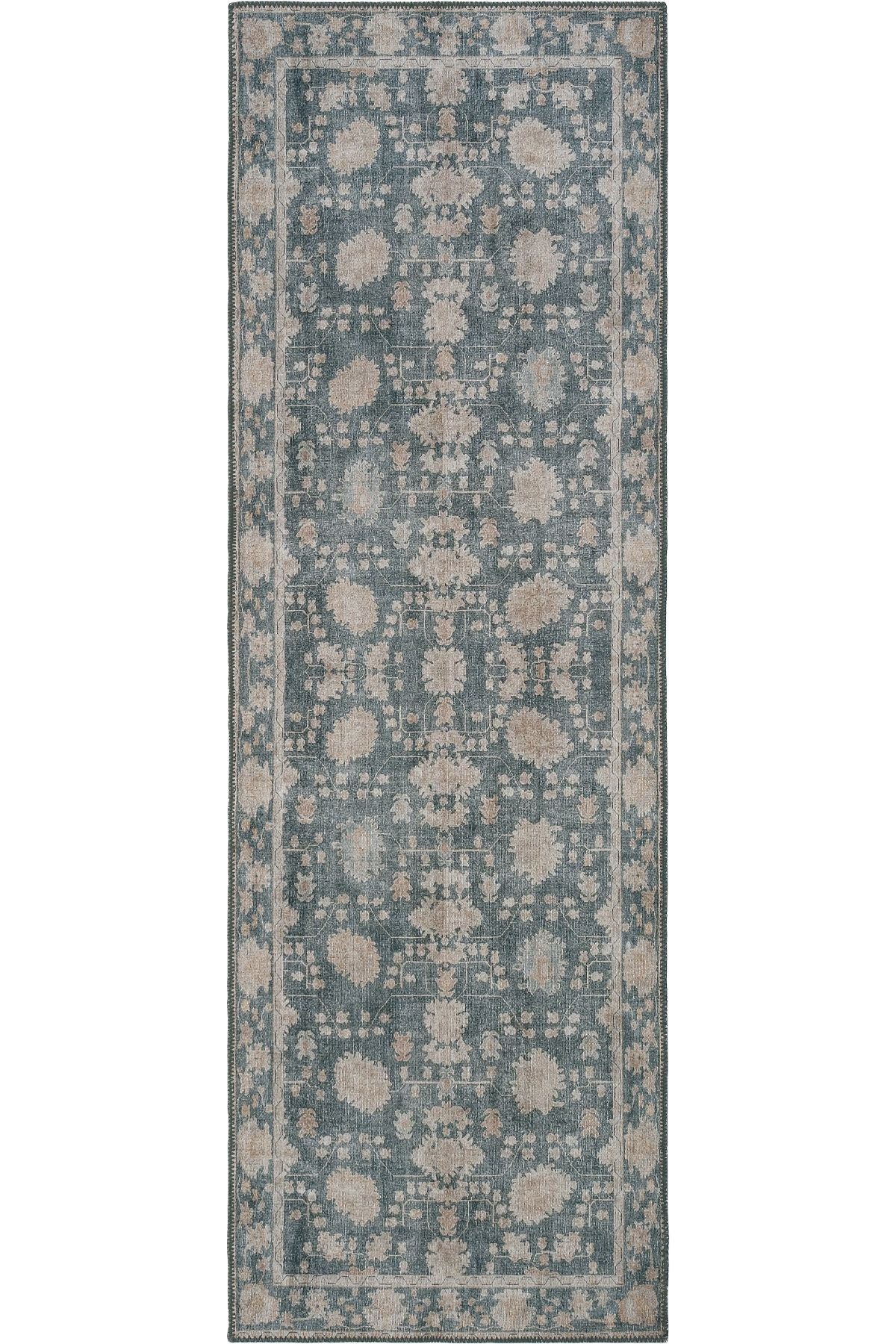 Green Antique Vintage Carpet Ethnic Patterned Authentic Woven Chenille Carpet Washable Living Room Carpet