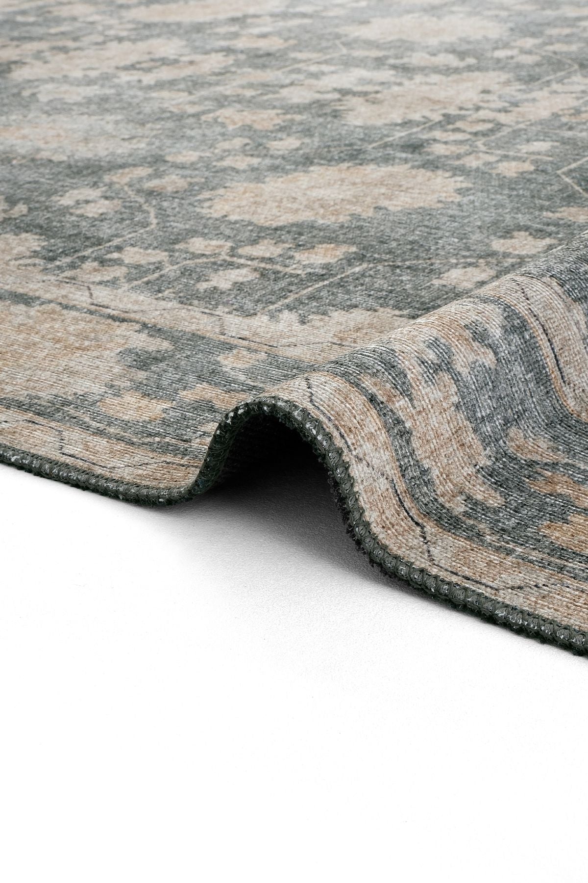 Green Antique Vintage Carpet Ethnic Patterned Authentic Woven Chenille Carpet Washable Living Room Carpet