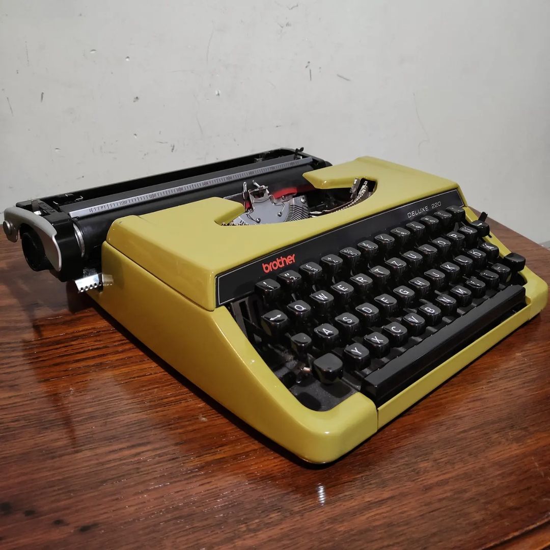 1970's Japan Brother brand Deluxe 220 model portable typewriter