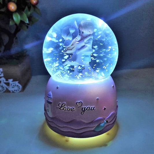 Love you Big Size Snow Globe with Light, Music and Spray