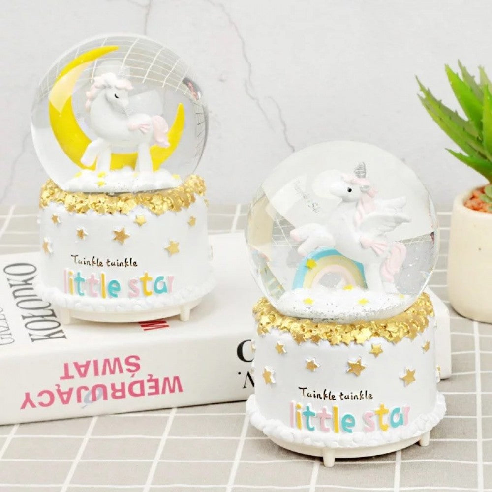 Unicorn Light and Music Snow Globe