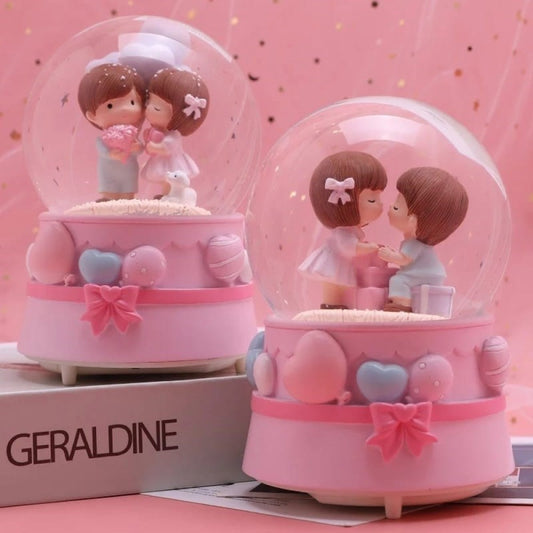 Couple in Love Lighted Musical Snow Globe