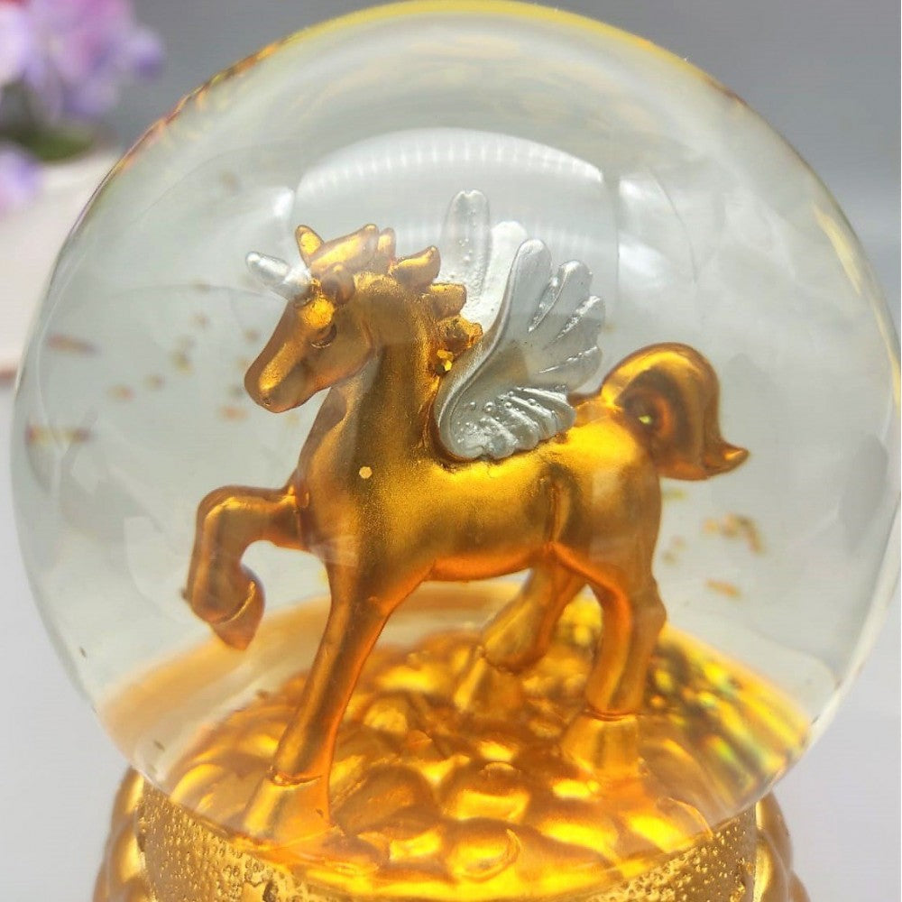 Horse Themed Lighted Musical Snow Globe