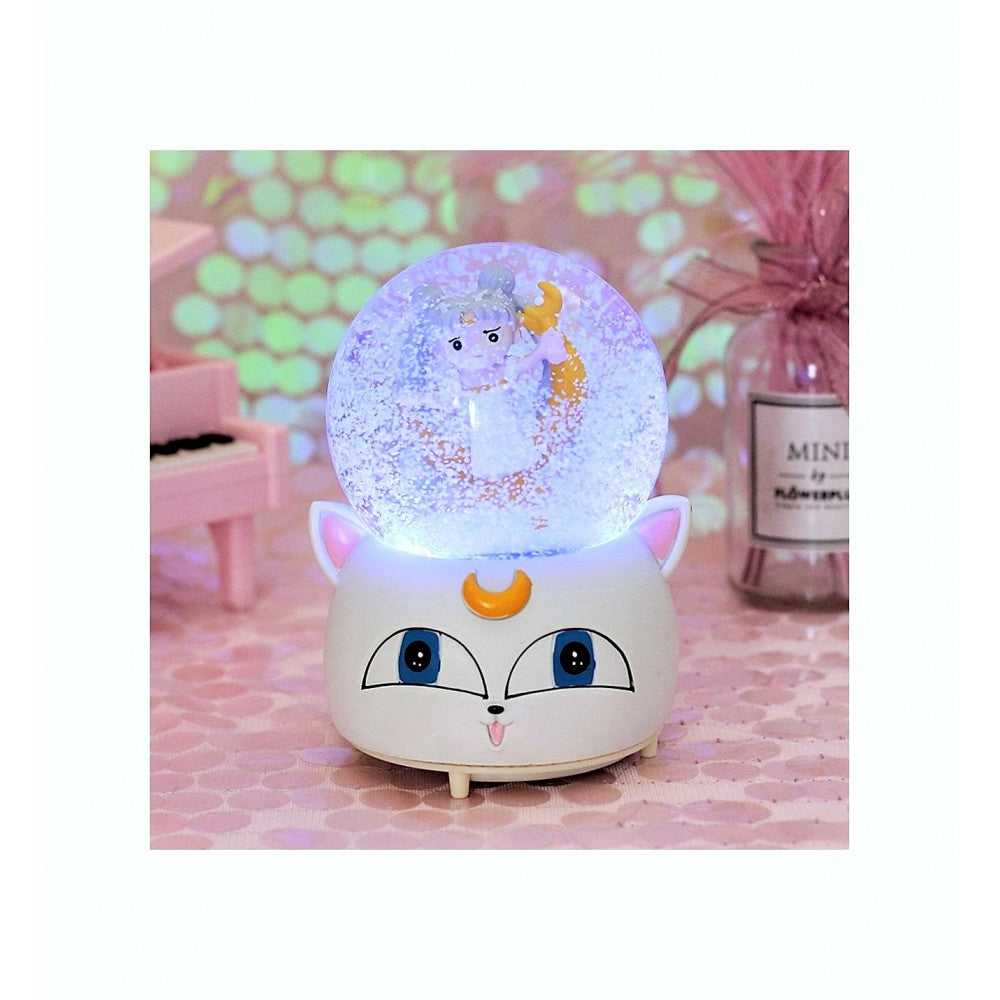 Japanese Girl Illuminated Large Size Spray Snow Globe<br>
