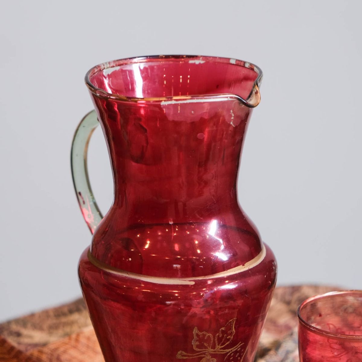 Antique Jug Set, glass jug and glass set