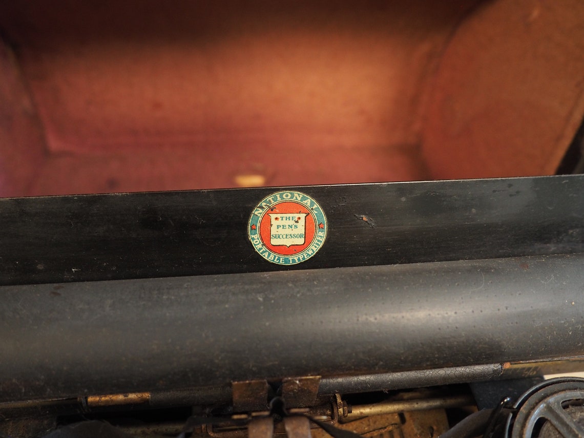 Typewriter National 3 (1918) rare portable typewriter antique original writing machine vintage machine
