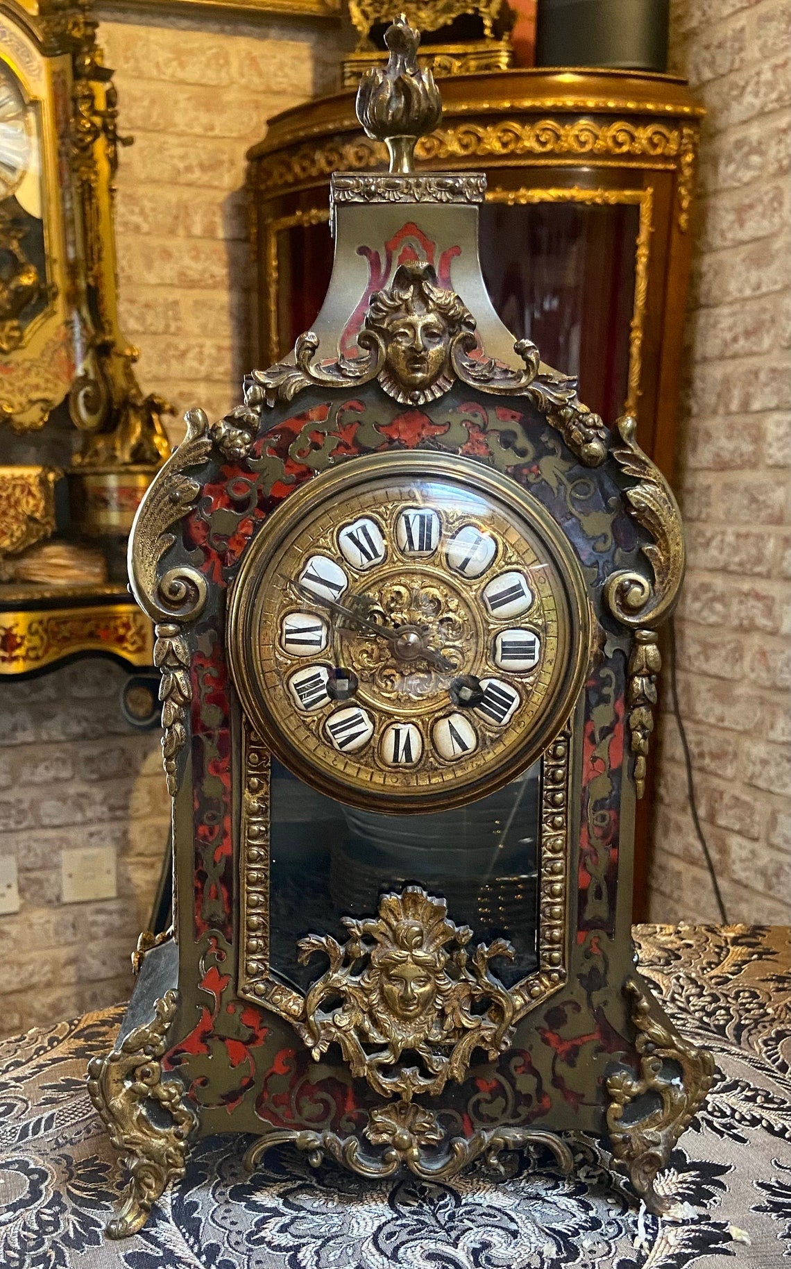 An Antique French Boulle clock, Vintage Rare model, Unique French Clock