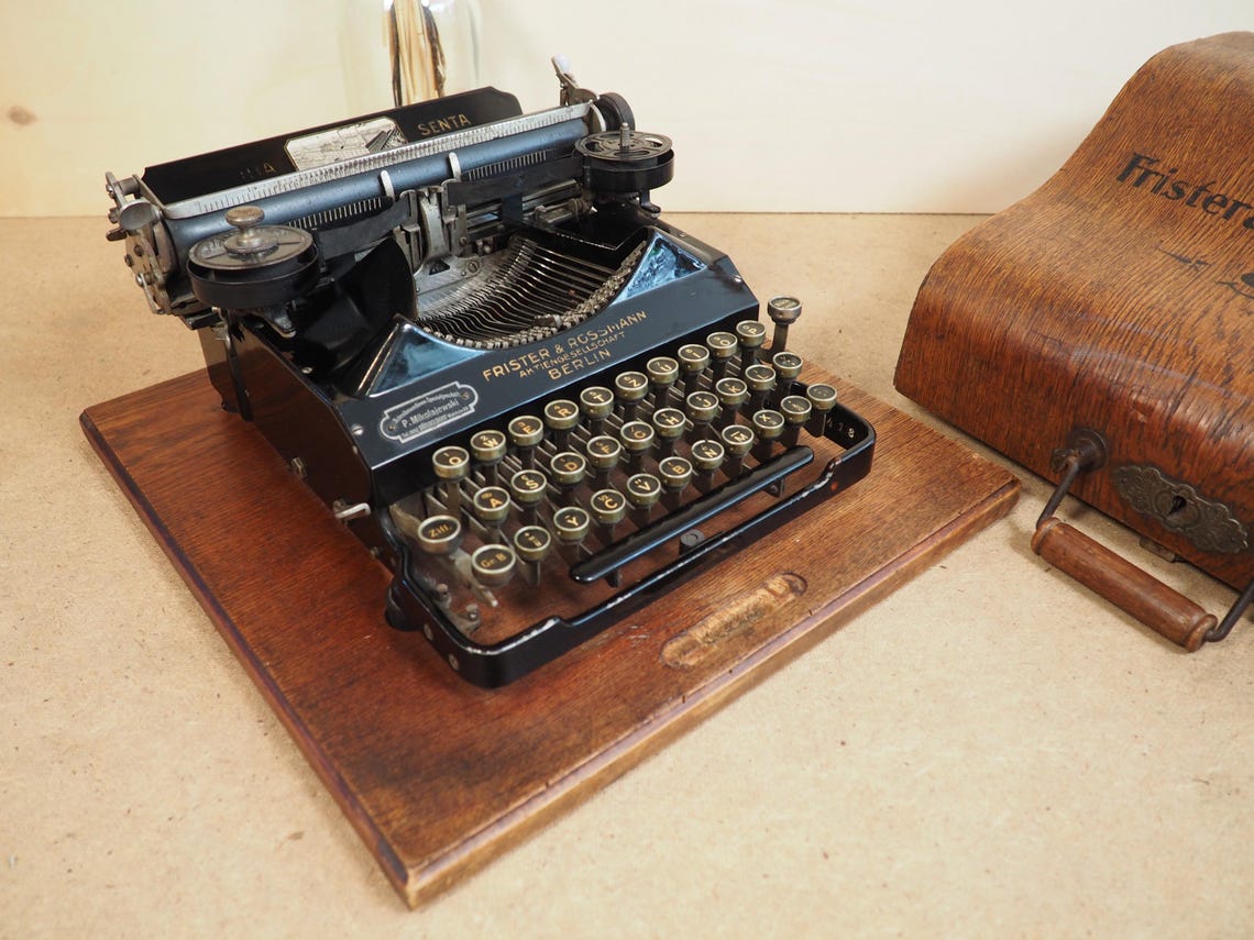 Senta Typewriter (1920) rare German portable typewriter antique original writing machine vintage machine
