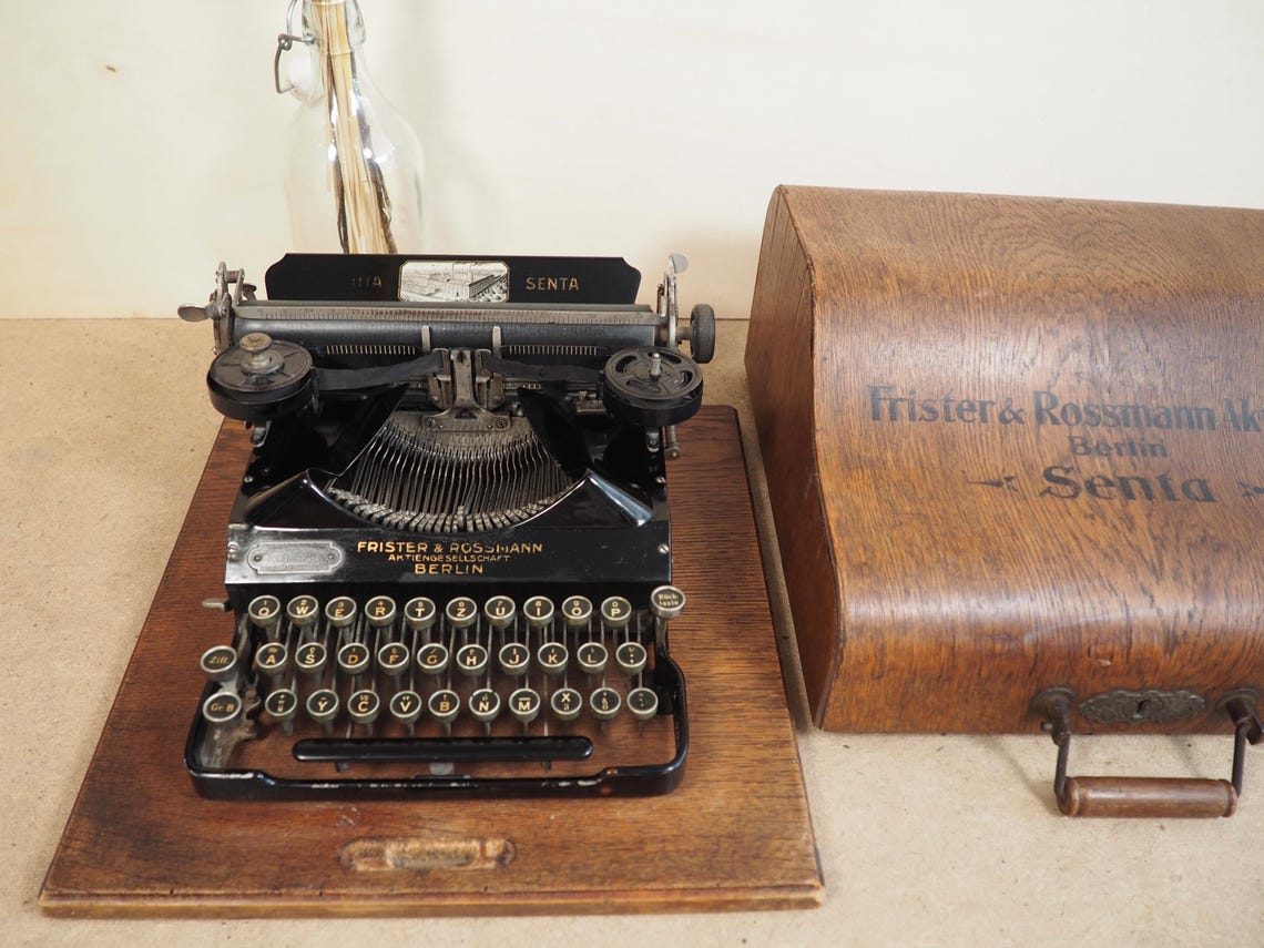 Senta Typewriter (1920) rare German portable typewriter antique original writing machine vintage machine