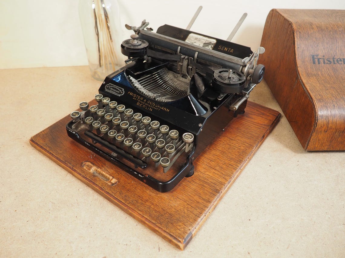 Senta Typewriter (1920) rare German portable typewriter antique original writing machine vintage machine