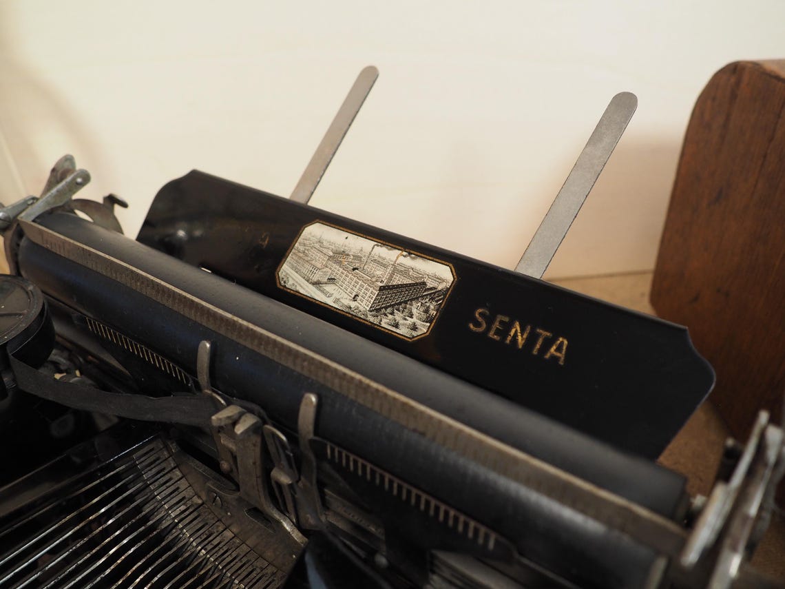 Senta Typewriter (1920) rare German portable typewriter antique original writing machine vintage machine