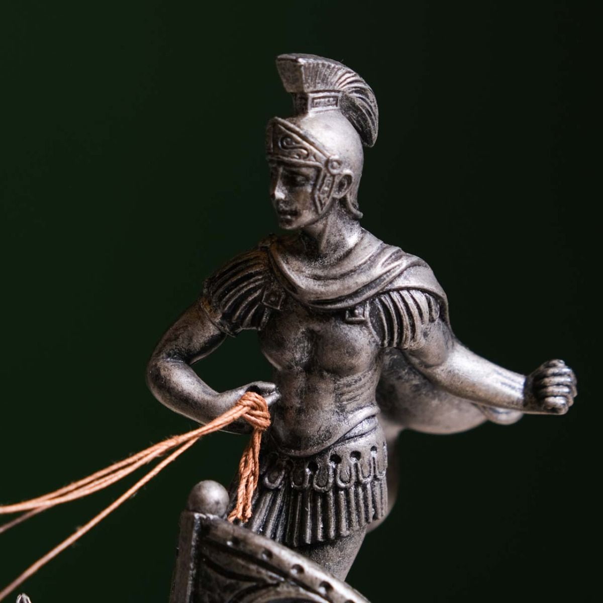 Soldier Trinket with Marble Base, Roman soldier with cast iron chariot