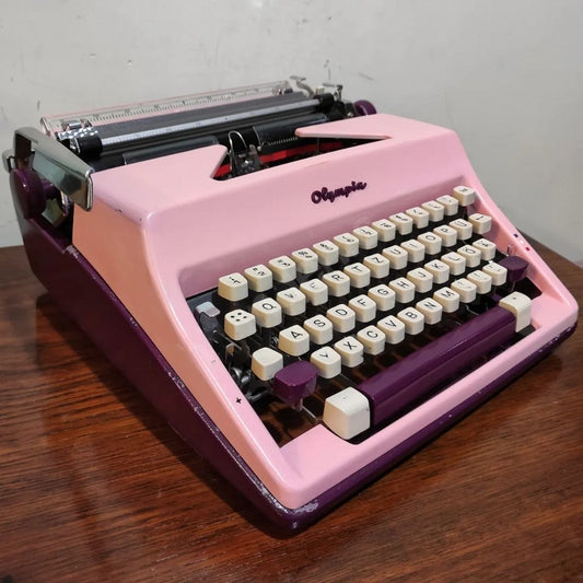 1960's Germany Olympia brand SM8 model portable Pink typewriter
