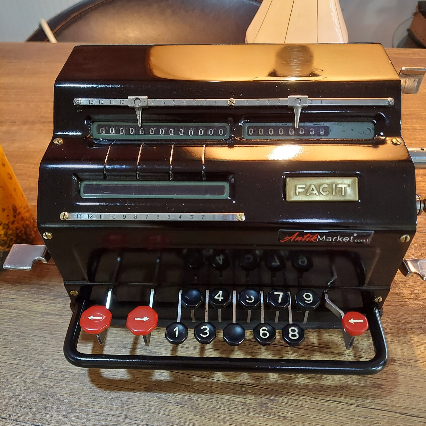 Antique Facit 1948 model Mechanical Calculator. Rare model. Black Color Calculator