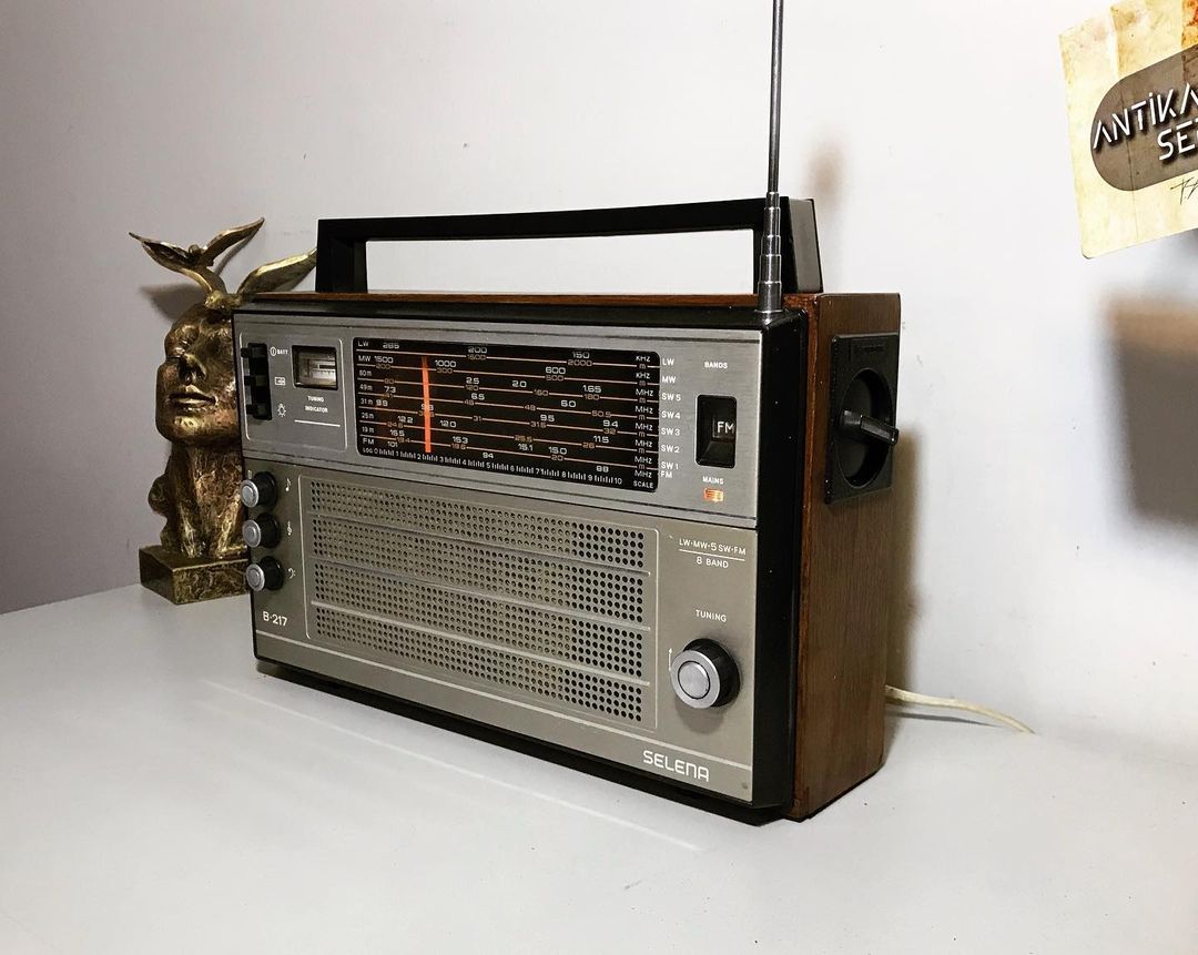 1980 USSR Antique Selena B-217 Wooden Case Vintage Radio
