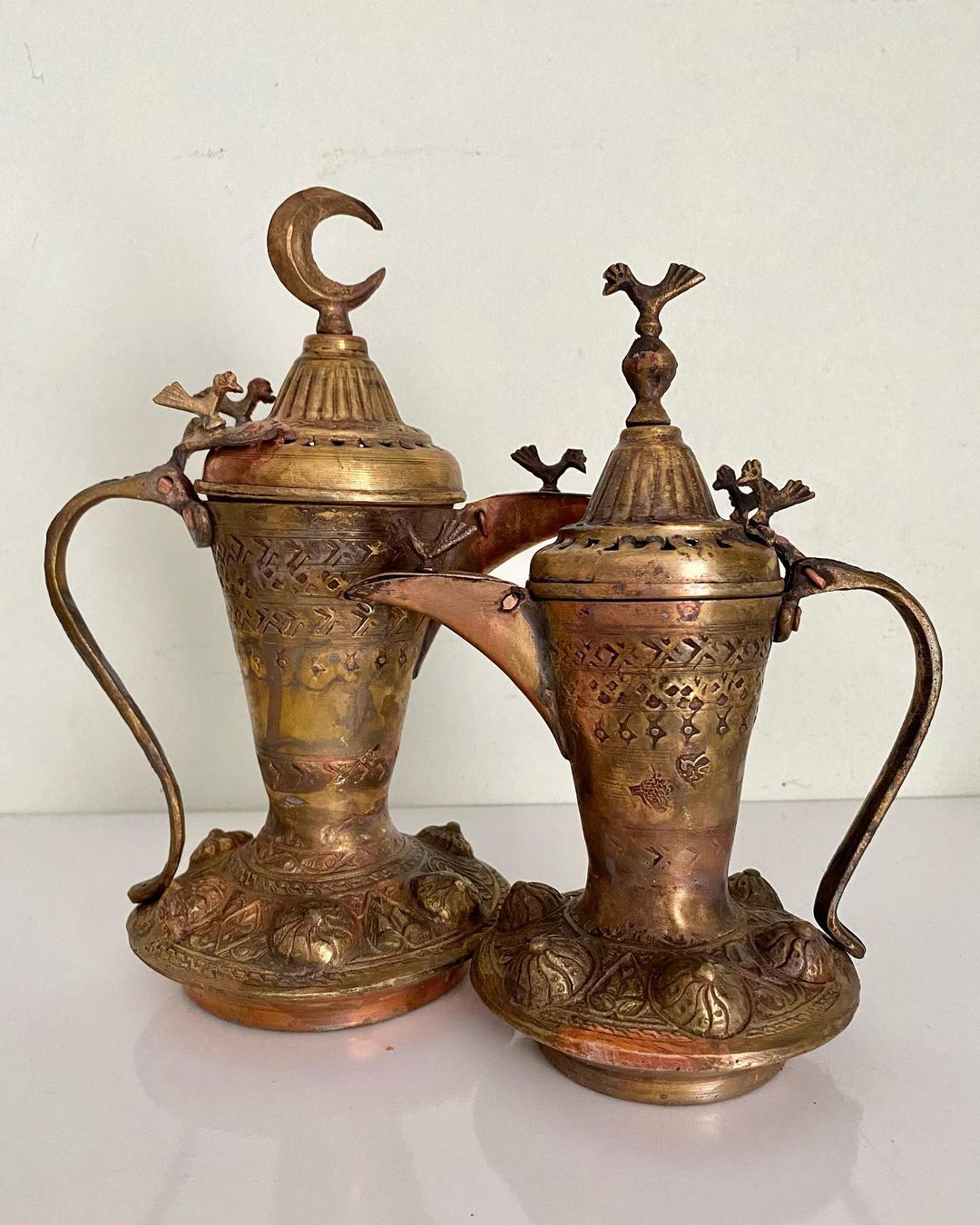 Antique Brass Mırra Coffee Pot Set