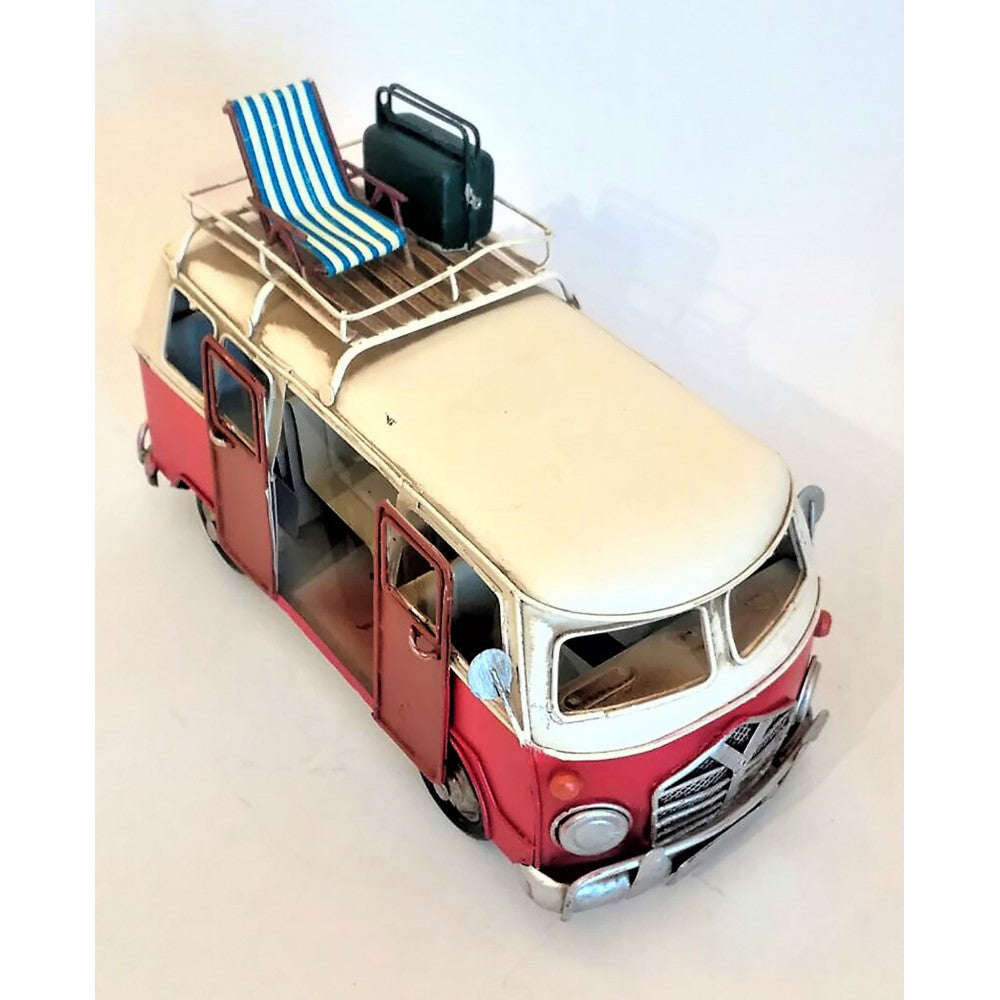 Handmade Nostalgic Ford Jeep Metal Car Red