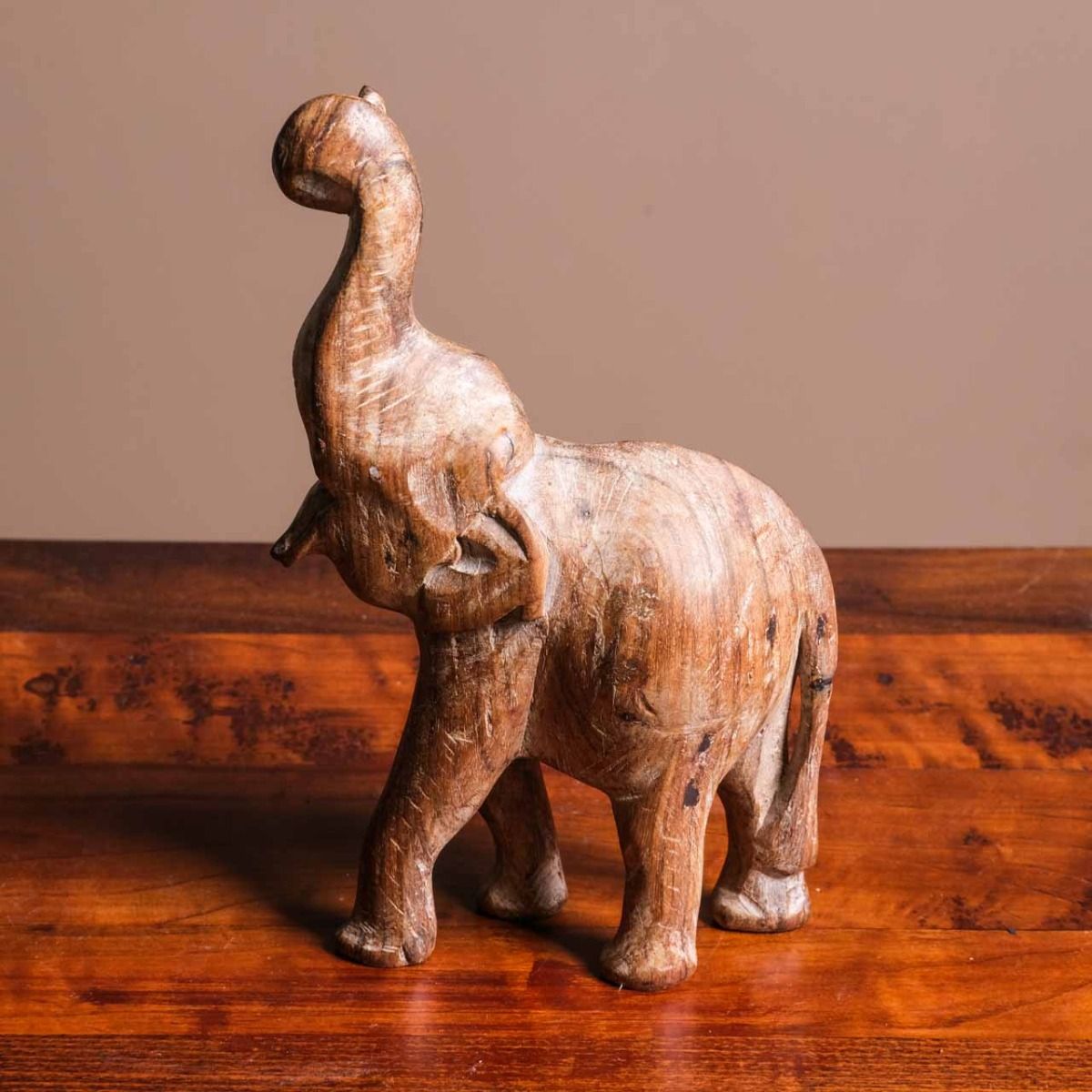 Wooden Elephant Sculpture