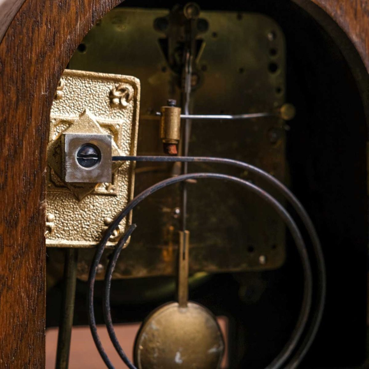 Wooden Fireplace Clock,Wooden fireplace clock with Huga brass dial