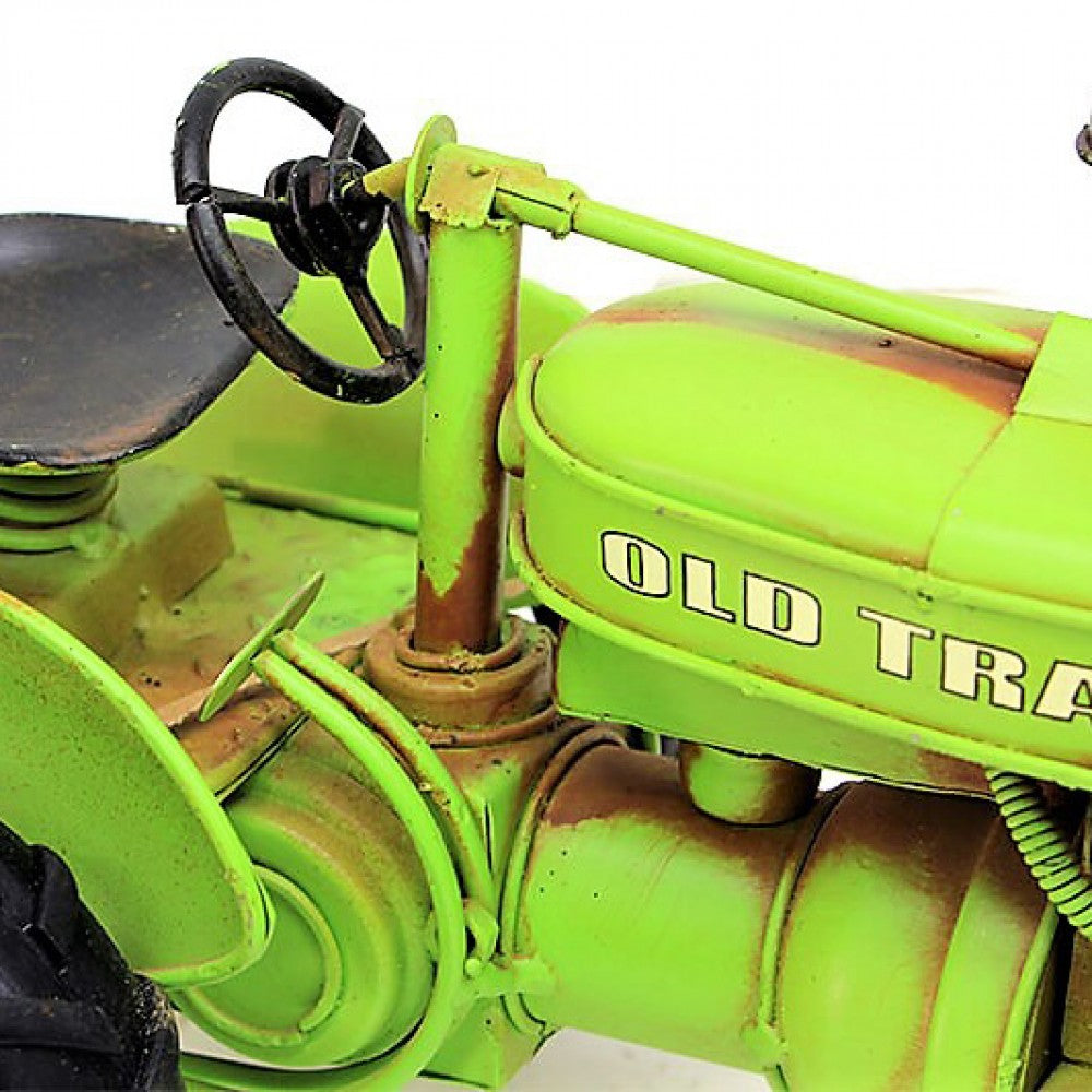 Decorative Nostalgic Metal Garden Tractor Large Size Green