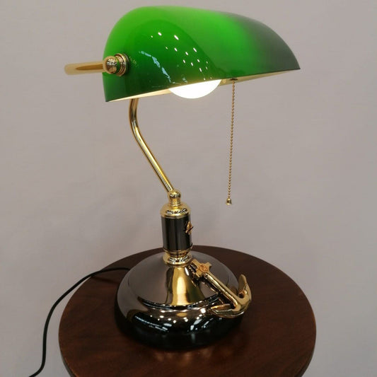 Vintage Banker Lamp (Green Color)