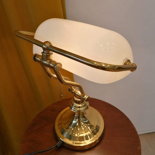 Vintage Banker Lamp (White Color)