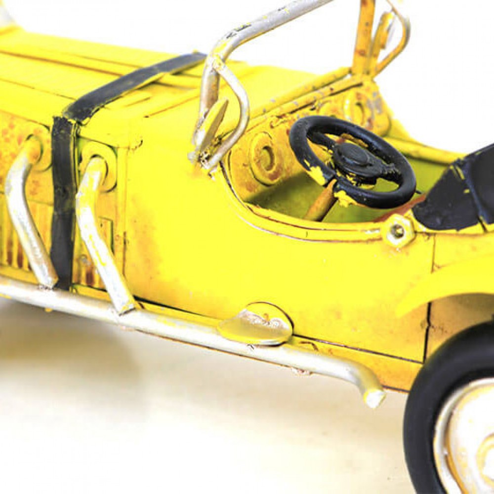 Decorative Nostalgic Metal Classic Car Yellow