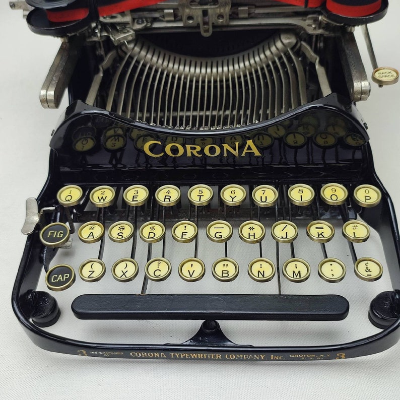 1917s Corona 3 Working Typewriter, Made in Usa, Vintage Typewriter Working, Folding Typewriter