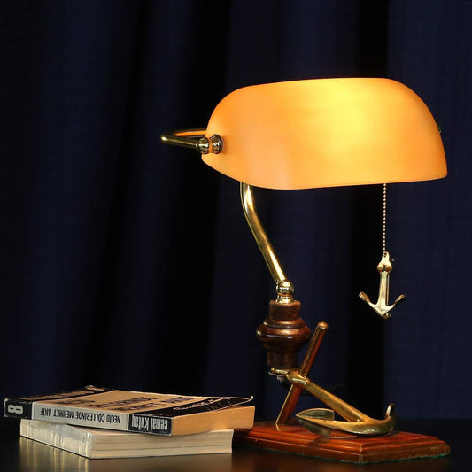 Vintage Banker Lamp (Yellow Color)