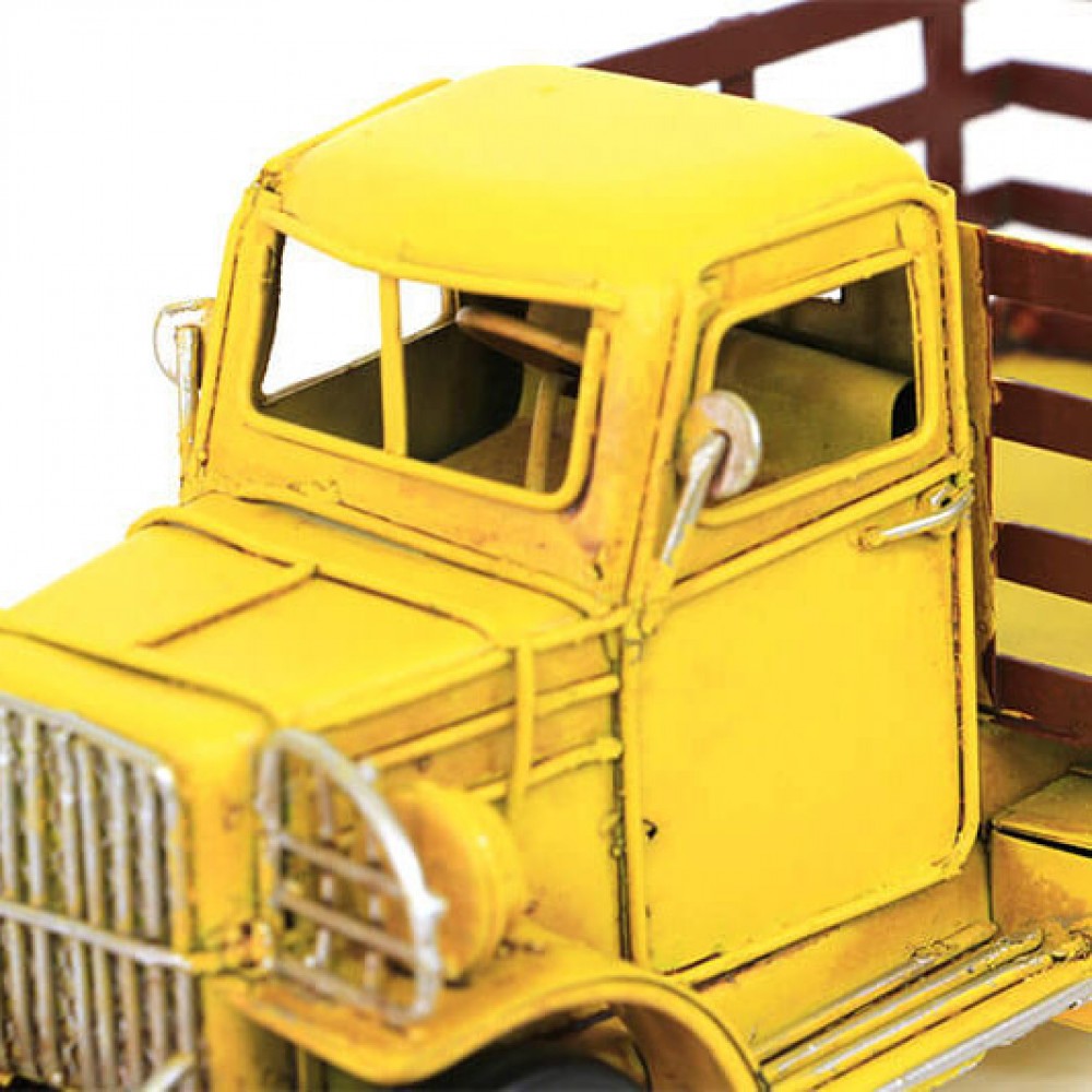 Decorative Nostalgic Metal Pickup Truck Yellow