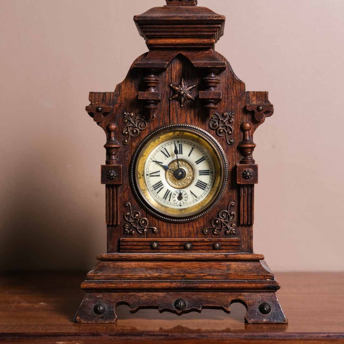 Cathedral Clock, Wooden Antique clock, Unique and Rare collectible Working clock