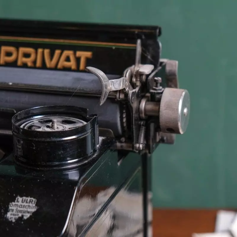 Orga Privat antique office typewriter with glass keys