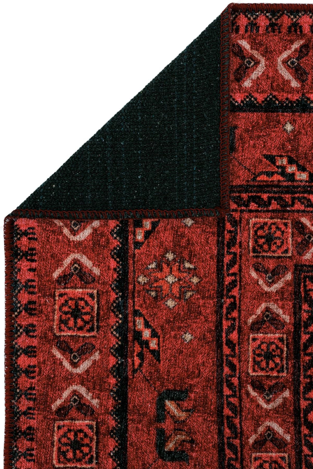 Burgundy Antique Vintage Carpet Ethnic Patterned Authentic Woven Chenille Carpet Washable Living Room Carpet