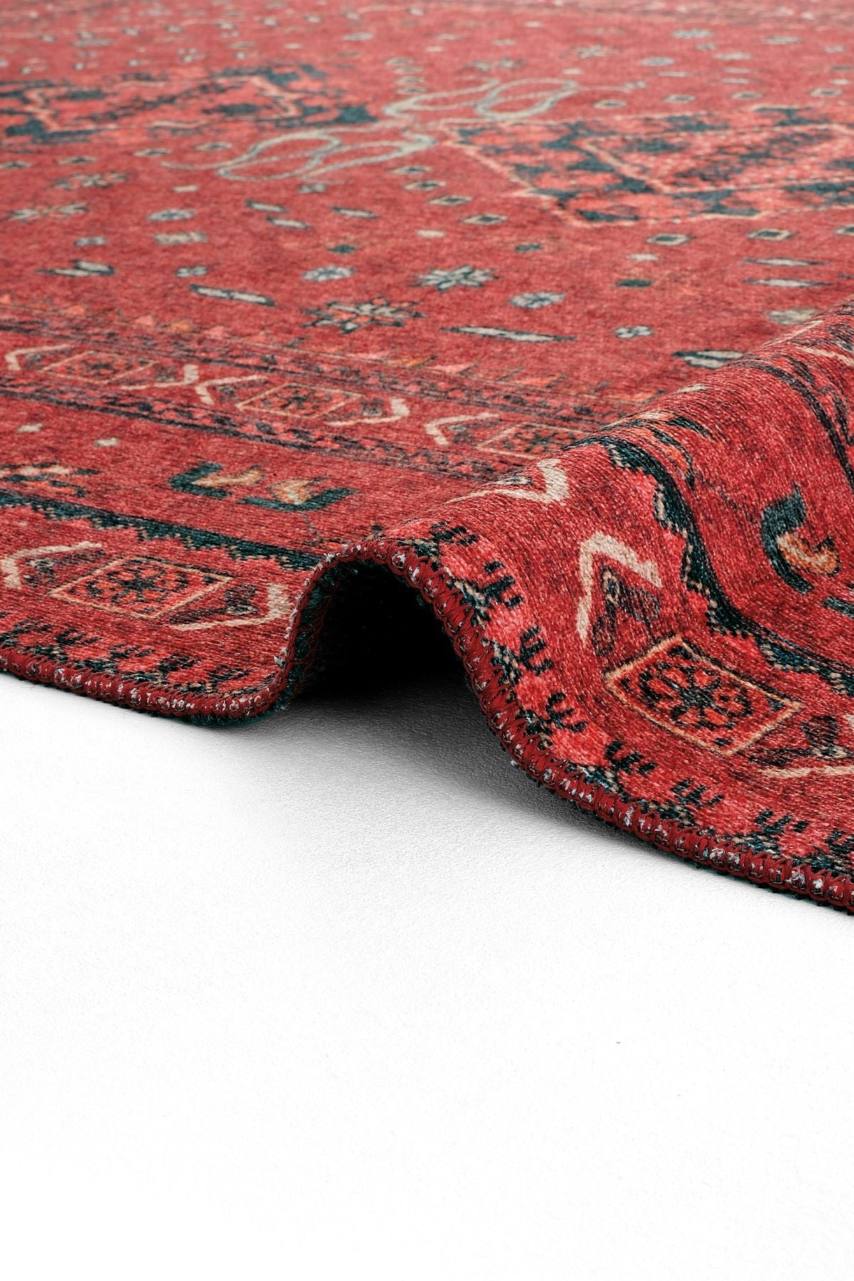 Burgundy Antique Vintage Carpet Ethnic Patterned Authentic Woven Chenille Carpet Washable Living Room Carpet
