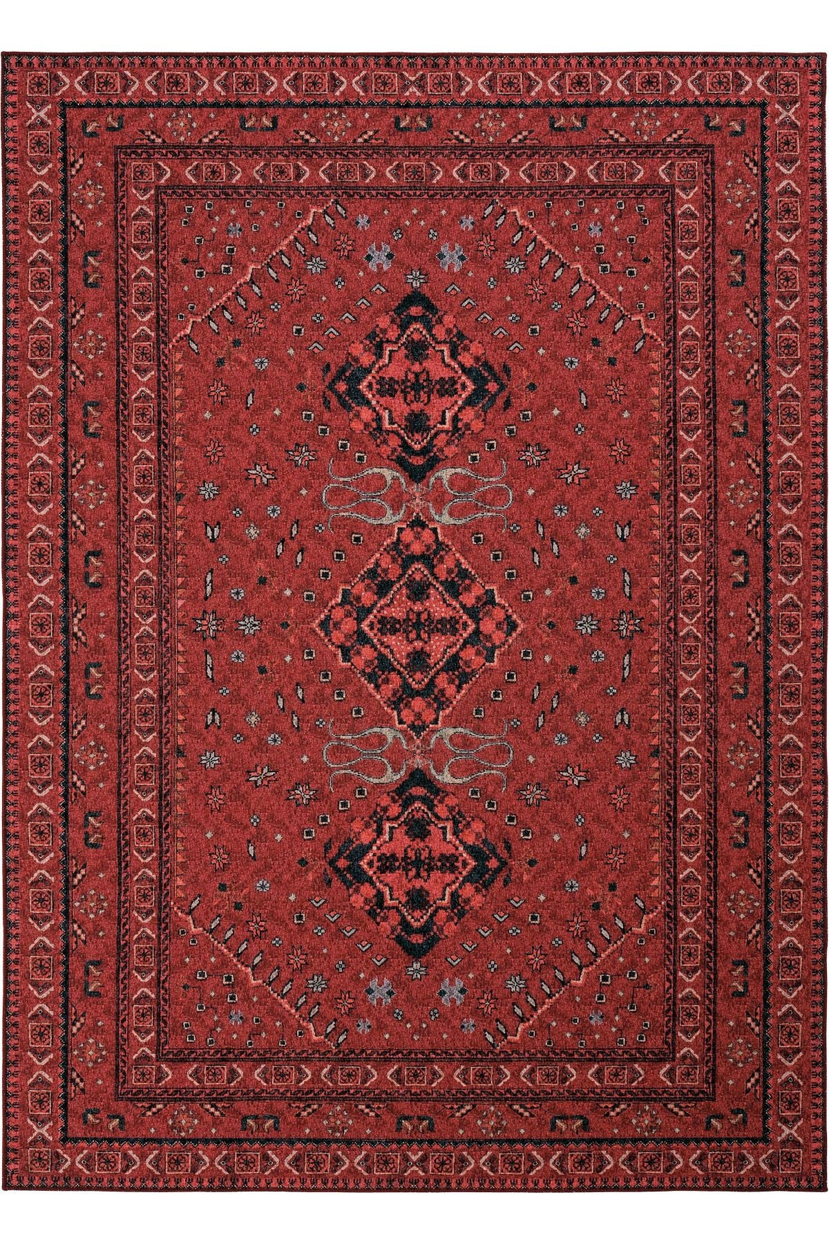 Burgundy Antique Vintage Carpet Ethnic Patterned Authentic Woven Chenille Carpet Washable Living Room Carpet