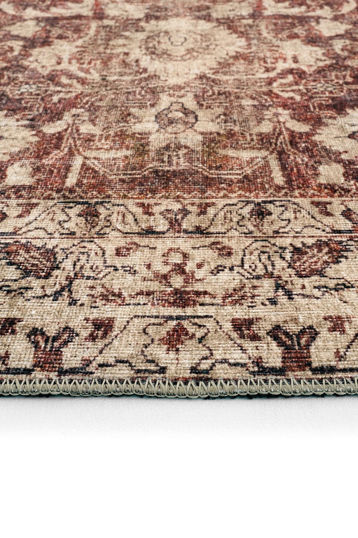 Burgundy Antique Vintage Carpet Ethnic Patterned Authentic Woven Chenille Carpet Washable Living Room Carpet
