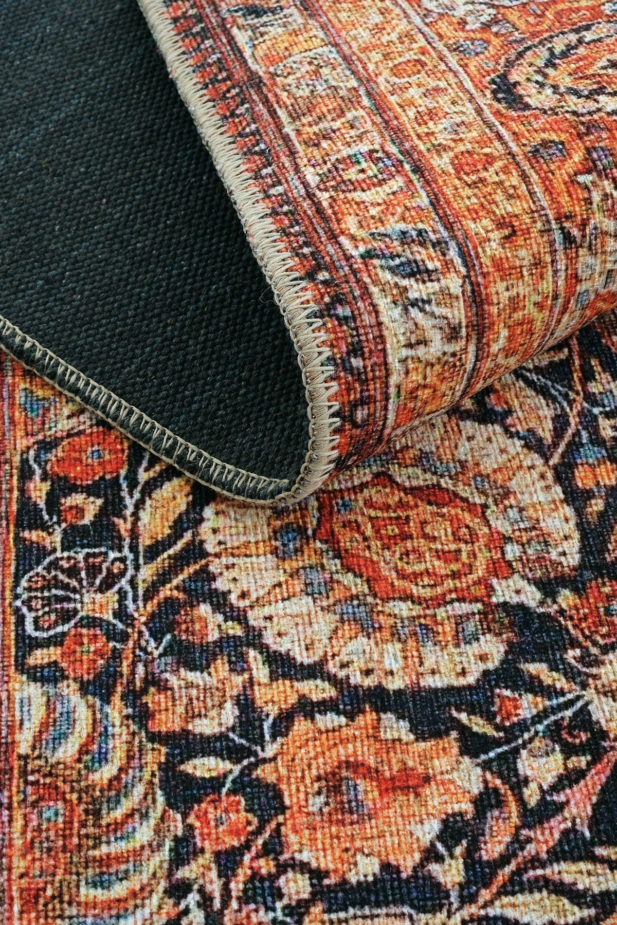 Navy Blue Antique Vintage Carpet Runner Digital Printing Carpet Machine Washable Living Room Carpet (Copy)