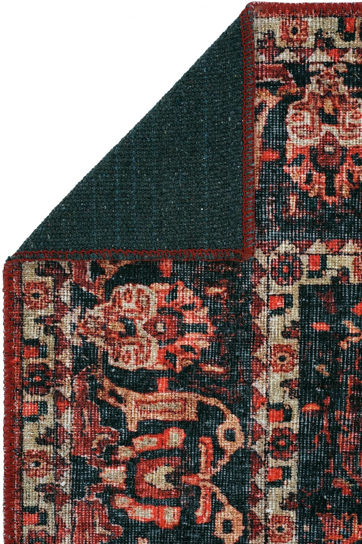 Burgundy Ethnic Pattern Authentic Woven Chenille Carpet Washable Antique Vintage Centered Living Room Carpet
