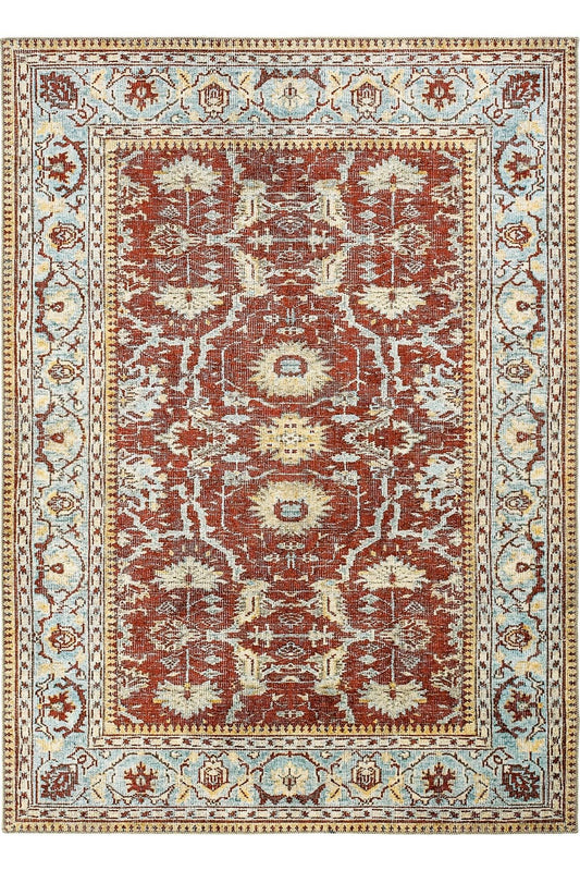 Red Antique Vintage Carpet Ethnic Pattern Authentic Woven Chenille Carpet Washable Living Room Rug