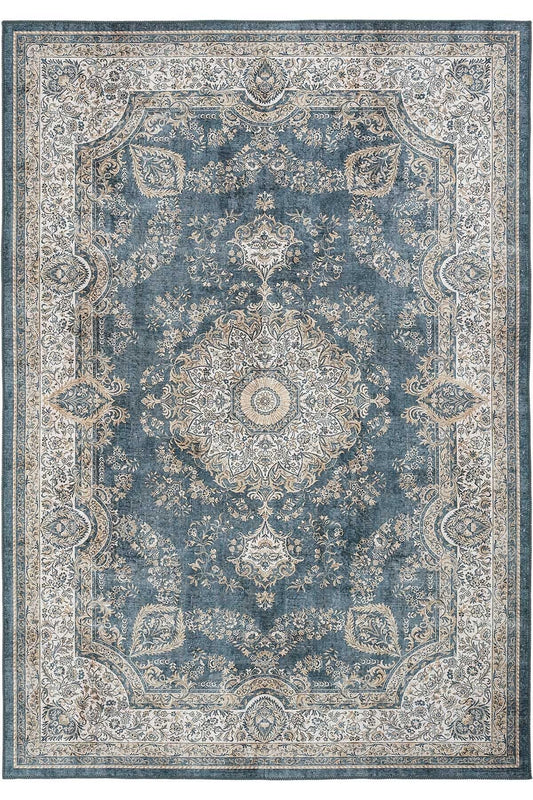 Cream Color Authentic Ethnic Pattern Woven Chenille Carpet Washable Antique Vintage Centered Living Room Carpet