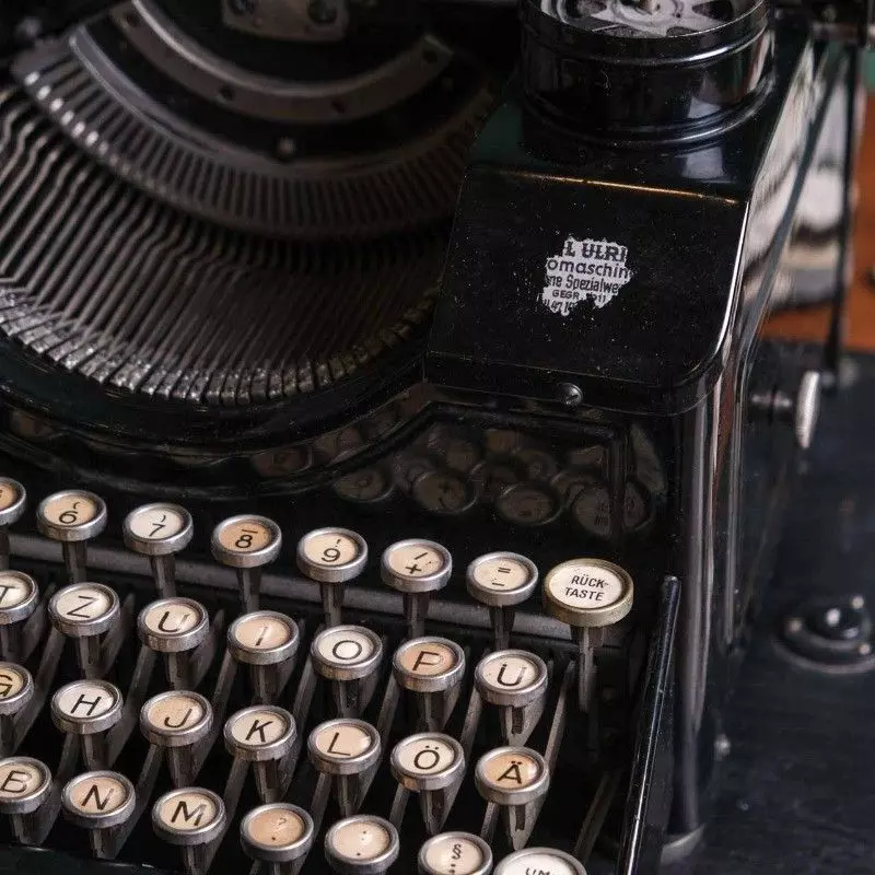 Orga Privat antique office typewriter with glass keys