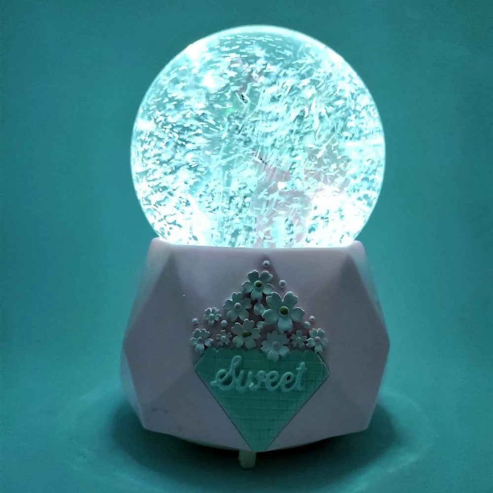 Cute Mother And Baby Deer Large Size Snow Globe With Light &amp; Music Spray
